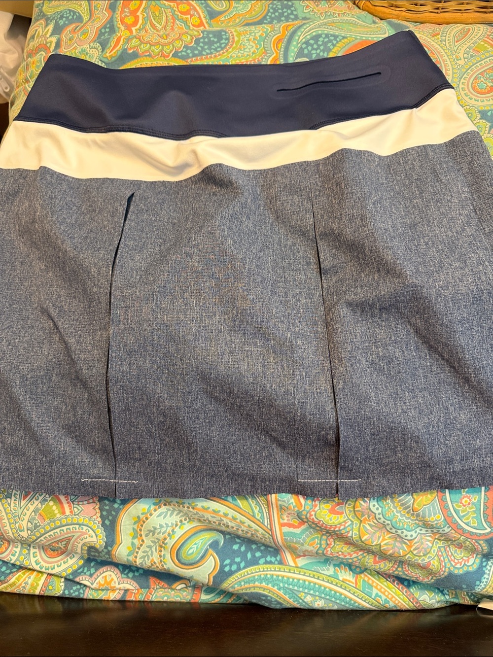 Puma Navy, White and Heathered Blue Mini Skirt